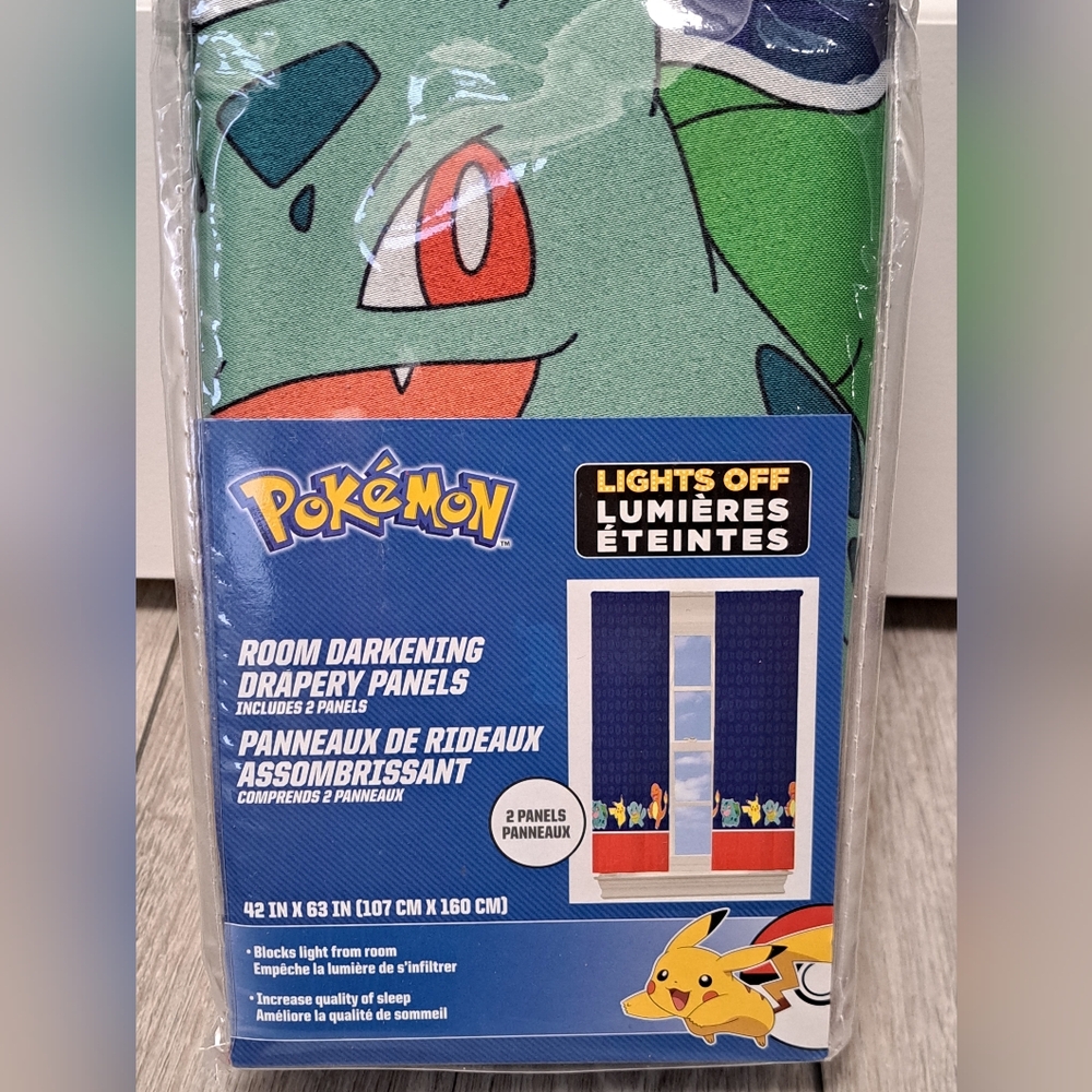 Brand New Pokémon Room Darkening Drapery Panels. Includes 2 Panels